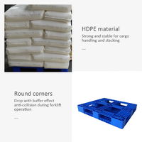 Palette Euro en HDPE légère et robuste à 6 pieds, grille à 4 entrées, simple face, avec surface antidérapante en maille, sans acier, pour transport de marchandises