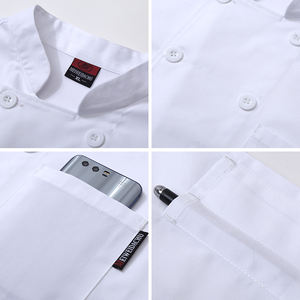 Chaqueta de chef Restaurante asiático Uniforme Camisas Abrigos de chef Todo negro Malla de manga corta personalizada - Product Image 5