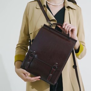 Mochila de Cuero Genuino Nueva, Estilo <span class=keywords><strong>Academia</strong></span> Británica para Mujer, Bolso Escolar, Mochila Retro de Cuero Vacuno Simple para Estudiantes Universitarios - Product Image 6