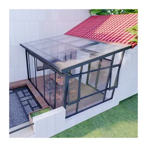 现代中式防水铝山墙日光室，带钢化玻璃，用于阳台和庭院