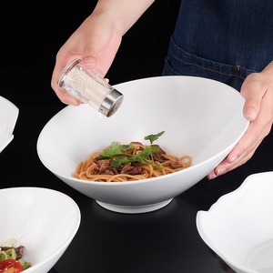 Melamine Imitation Porcelain Bowl With Slanted Rim For Restaurant And Commercial Use Creative Salad Bowl Plastic <b>Chinese</b> Style - Product Image 3
