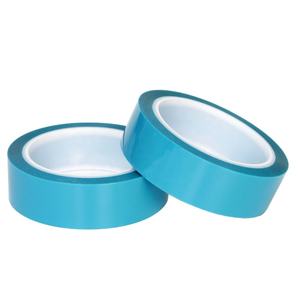 2- Release lapisan tahan panas Polyester PET Film bahan dasar tidak ada sisa kulkas biru PET memegang pita perekat - Product Image 2