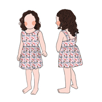 Vente en gros Style doux Robe d'été sans manches colorée Style floral pour filles Style doux