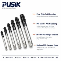 GB DIN371 M2 M12 HSSE M35 Cobalt TiCN Coated Chiples Fluteles Cold Forming Roll Tap Aluminium Tembaga Stainless CNC Machine Tap