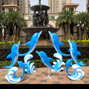 Statua Gigante Personalizzata in Fibra di Vetro a Grandezza Naturale di Pesce Marino, Delfino, Balena per Esterni - Scultura in Fibra di Vetro per il <span class=keywords><strong>Mondo</strong></span> Marino - Product Image 1