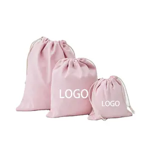 Custom Printed Silk Satin Dust Bags Reusable Cotton and Canvas Gift Bags with Drawstring for Cloth and Handbag