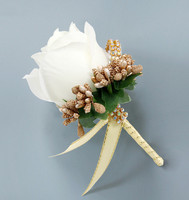 A-503 Soie Rose Boutonnière Corsage Artificielle Classique Marié Fleur Broche pour Mariage
