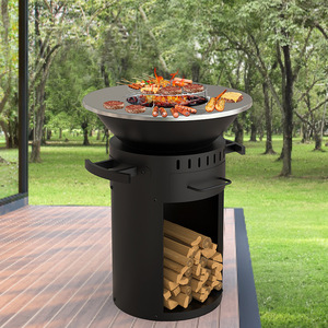 European Style Garden Fireplace Barbecue Stove Vertical Wood Burning Multi Functional Outdoor Cooking 59x59x78cm Windproof - Product Image 1