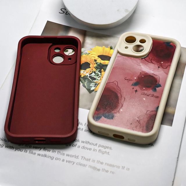 Rose Painting TPU Design Mobile Phone Case for 16 15 Pro 14 13 12 11 XS XR Fashionable Shockproof Cover