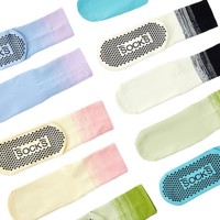 Chaussettes d'équipage tricotées en coton de haute qualité pour femmes Yoga danse Pilates sport respirant antidérapant Grip Logo personnalisé quantité minimale de commande bas