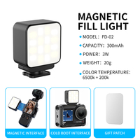 Mini lampe LED magnétique réglable 2800K/6500K, rechargeable par Type C, éclairage auxiliaire pour vlog, compatible DJI Osmo Pocket 3 / 4 / 5