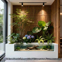 Pot de fleurs décoratif de luxe 85, jardinière profonde surdimensionnée, style commercial et public moderne, en fibre de verre, GRC, UHPC, pour extérieur et intérieur