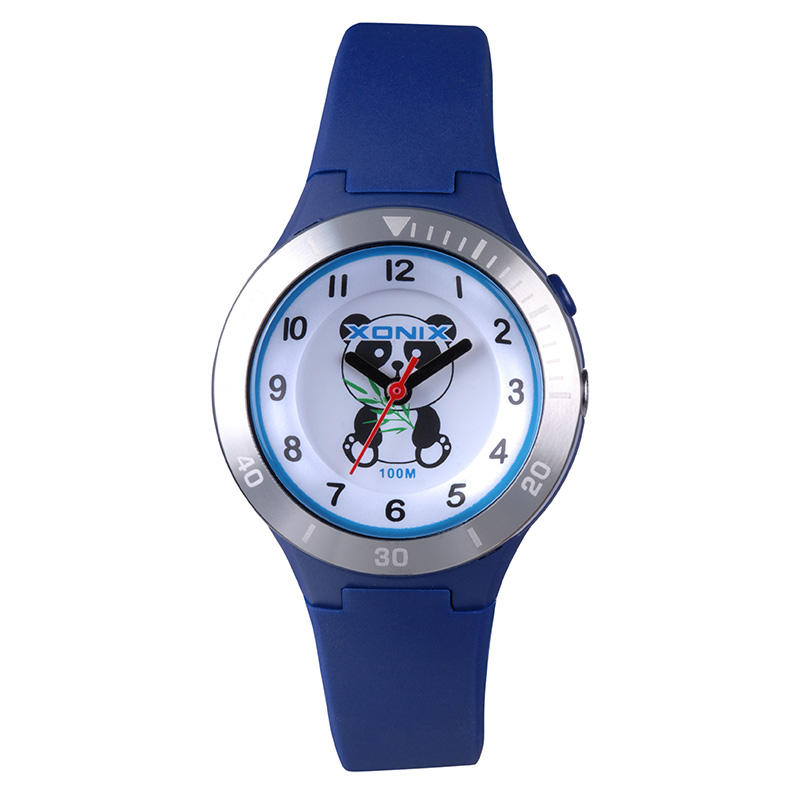 XONIX WUA Kids' Fashion Analog Silicone Strap Watch 31mm Dial Diameter Quartz Featuring Popular Cartoon Panda Design Simple