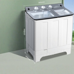 Lave-linge semi-automatique grande capacité pour usage domestique, double cuve, double tambour, essorage à roue à aubes de style ancien - Product Image 6