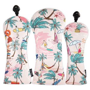 Vente en gros de couvre-chef de club de <span class=keywords><strong>golf</strong></span> en cuir synthétique PU avec impression de style hawaïen - Product Image 1