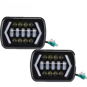 Phares LED automobiles 5x7 7x6 7 pouces, feux de croisement/route, Halo Angel Eye DRL, 55W 3000LM 6000K, ajustement universel pour SUV tout-terrain 12V - Product Image 3