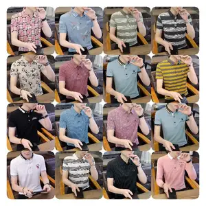 2024 Wholesale summer stand collar business men's short sleeve fashion men's short sleeve polo shirt