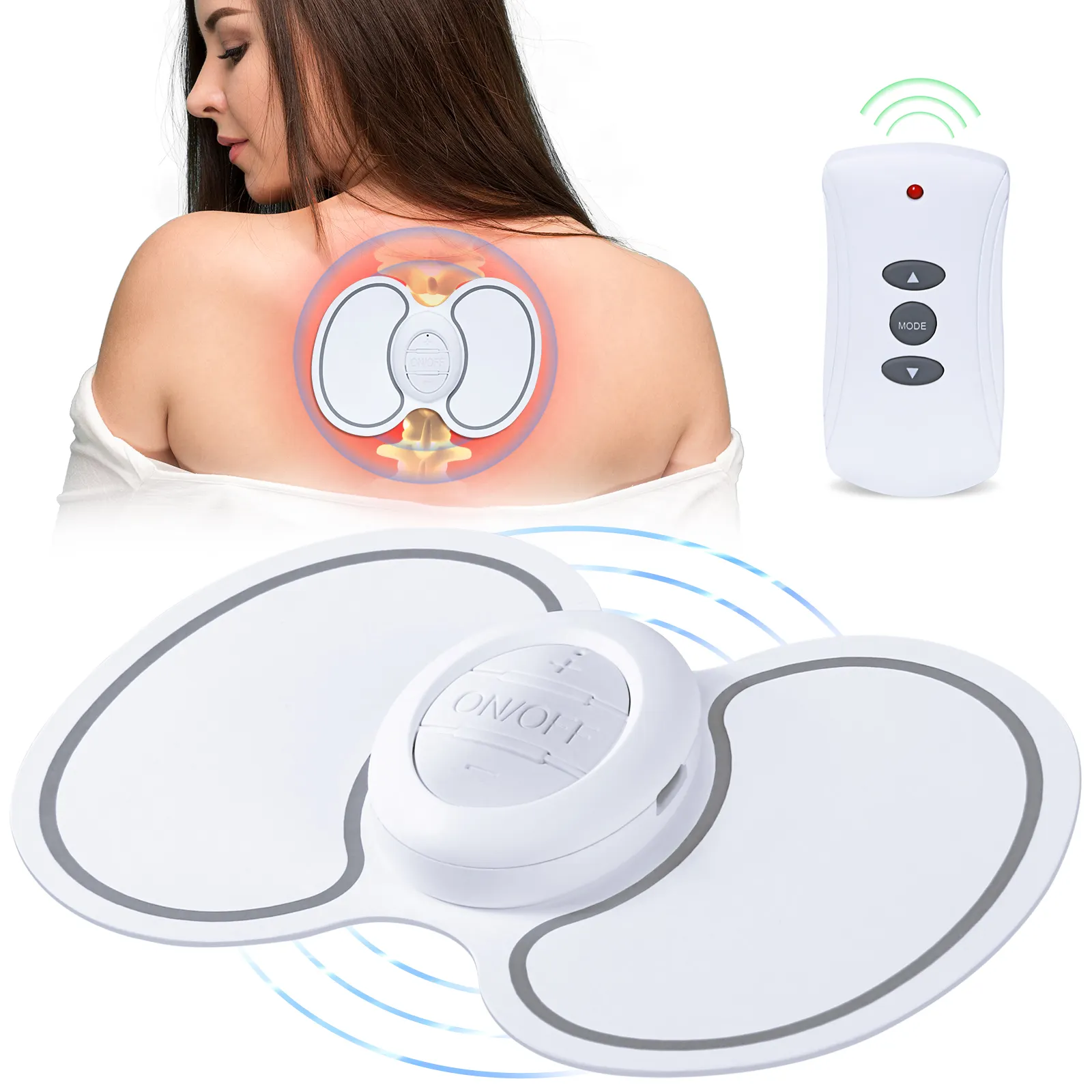 Massageador corporal digital infravermelho para fisioterapia e dor no pescoço, massageador elétrico de bateria para mictórios e ems, massageador eletrônico de pescoço