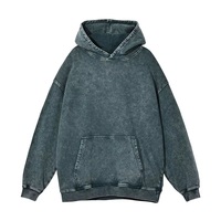 Sweats à capuche teints par pulvérisation hiver couleur unie polaire vierge singe sale coton lavé épais 360 g/m² poids lourd pour hommes