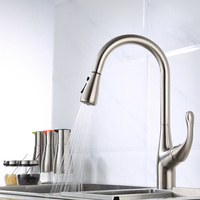 Robinet de cuisine monotrou extractible pour évier, mitigeur moderne et contemporain en céramique, eau chaude et froide, 1 pièce