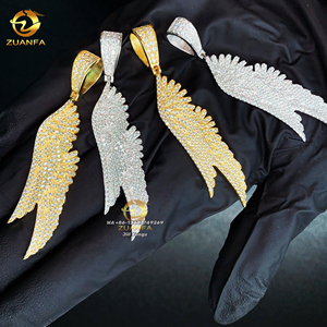 Factory Cheap Price Ready to Ship <strong>Angel</strong> <strong>Wings</strong> Moissanite <strong>Pendant</strong> Iced Out Jewelry Diamonds Custom Moissanite <strong>Pendant</strong> - Product Image 3