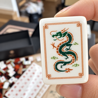 Jeu de Mahjong Américain Vintage Oriental, Tuiles en Acrylique Écaille de Tortue à 4 Couches pour le Jeu et Cadeau de Collection, OEM ODM Disponibles
