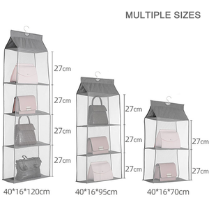 Organisateur de sacs à main pliable et universel à suspendre pour placard, avec 2/3/4 poches, vente en gros - Product Image 2