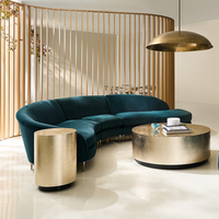 Table console ronde moderne en feuille d'or avec base en chêne massif, hauteur réglable pour salon, canapé et fauteuils