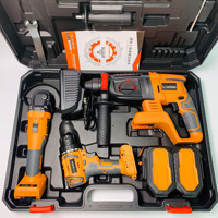 Ensemble de perceuses sans balais 18V 4 en 1, meuleuse d'angle, batterie, outils sans fil, kit de quincaillerie domestique, vente en gros