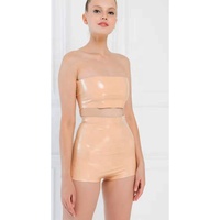 Confortable rouge brillant miroir synthétique 4 voies extensible en cuir PU pour femmes Sexy jupes en relief pour canapé sac vêtements décoratifs