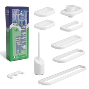 Kit de Accesorios de Baño Luca, Juego de 9 Piezas Blancas para Almacenamiento en Bañera y Ducha - Product Image 3