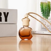 Botol parfum mobil apple penyegar udara Diffuser, botol parfum mobil gantung kosong dapat diisi ulang untuk liontin otomatis bau minyak esensial