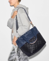 Sac fourre-tout matelassé en velours fait main pour femme, noir et bleu marine, personnalisé, style africain, grande, moyenne ou petite taille, Zhejiang 2026