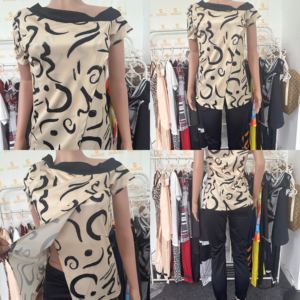 Bộ Đồ Nữ 12 Màu Cỡ Lớn Thời Trang Cao Cấp Mùa Hè Áo Trễ Vai In Hình Không Đối Xứng 2 Món Dành Cho Nữ - Product Image 4