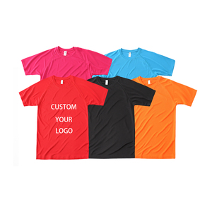 Venta al por mayor personalizado 150gsm 100% poliéster Camisetas cuello redondo hombres mujeres tallas <span class=keywords><strong>cumpleaños</strong></span> prensa impresión sólido en blanco camisetas - Product Image 1
