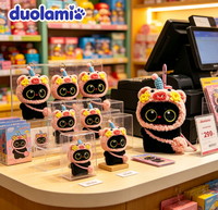 Porte-clés en peluche chat noir mignon de haute qualité avec sweat à capuche rose pour enfants, jouet en peluche doux, personnage de dessin animé, poupée en peluche