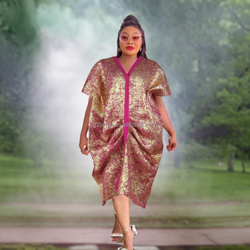 pink and gold african dress QUEEN AMINA DRESS (WOMEN'S DRESS IN PINK CHIFFON AND AFRICAN ANKARA PRINT  PATTERN)