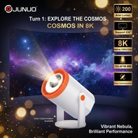 Mini projecteur JUNUO TURN1 2026, vente flash, 4K portable, 200 lumens, utilisation intérieure/extérieure, Android 14, technologie LCD LED, rotation à 180°