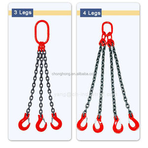 Élingue de levage en acier allié pour moteur, <span class=keywords><strong>crochet</strong></span> de levage à chaîne G80 G100, 2 ou 4 brins, pour conteneurs, certifiée ISO - Product Image 3