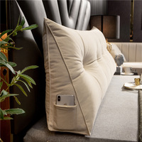 Coussin de Dos Traversin de Soutien Corporel avec Housse Amovible, Long Oreiller Triangulaire de Chevet pour Tête de Lit et Lecture