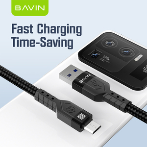 Bavin CB262 Câble de Données <span class=keywords><strong>USB</strong></span> 18 W Tressé en Nylon à Charge Rapide <span class=keywords><strong>Micro</strong></span> Type-C pour Téléphones Android - Product Image 3