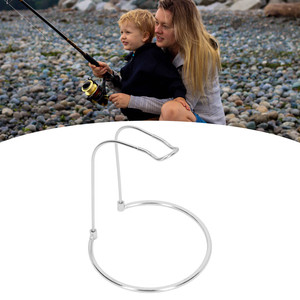 สปินนิ่งรีลสปินนิ่งสแตนเลสแบบสั้นโครงตัวยูฐานกลมน้ำหนักเบาถอดออกได้ขาตั้งเกียร์ตกปลาสีเงิน - Product Image 5