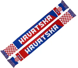 EM 2024 Croatia supporter winter scarf Croatian football fan acrylic woven scarf