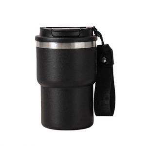 Termo de Acero Inoxidable para Auto y Camping, para el Regreso a Clases, Taza para Café, Leche, Agua, con Correa de Mano - Product Image 2