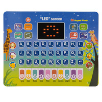 Máquina de aprendizaje de educación temprana para niños con pantalla LED en inglés de dibujos animados tableta Azul rosa para juguete infantil