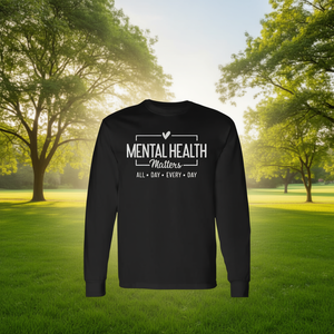 Camiseta de manga larga con diseño inspirador de Mental Health Matters para todo el día, todos los días - Product Image 3