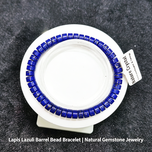 Bracelet en <span class=keywords><strong>Lapis</strong></span> <span class=keywords><strong>Lazuli</strong></span> Naturel de Haute Qualité, Perles Tubulaires Bleues en <span class=keywords><strong>Lapis</strong></span> <span class=keywords><strong>Lazuli</strong></span>, Bracelet Extensible, Bijou en Pierre Gemme Guérisseuse - Product Image 6