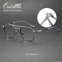 Lunettes optiques vintage de luxe à double pont, montures en titane dorées personnalisables pour hommes