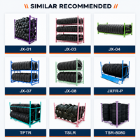 Étagère à pneus pliable en acier Q235 robuste JX, revêtement poudré, palette à poteaux repliable pour stockage industriel en entrepôt