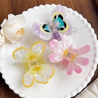 Barrettes à cheveux papillon fleurie scintillantes transparentes multi-tailles pour femmes – Idéales pour le coiffage quotidien